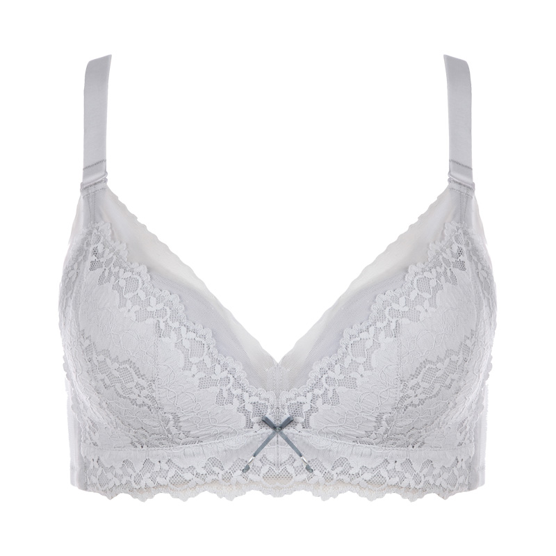 都市丽人内衣自然舒适A:中厚B:薄蕾丝三排扣树脂胶圈3/4杯常规文胸LB22B1