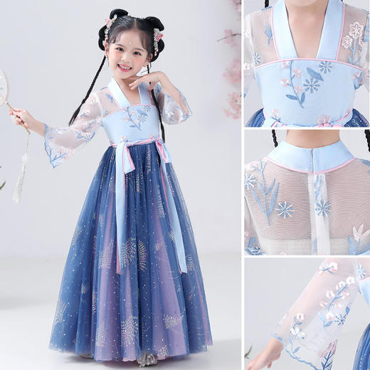 DY-J668儿童汉服古装襦裙新款中国风唐装女孩裙女童连衣裙夏 商品图2