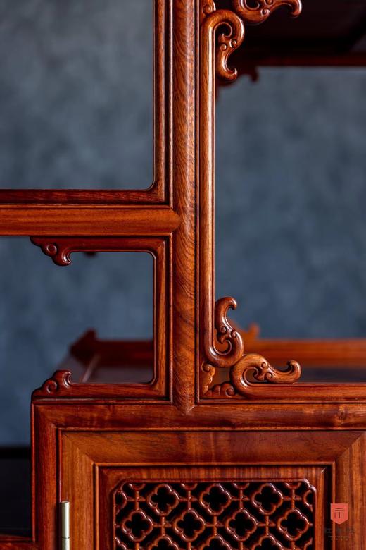 红桥红  家具严选  缅甸花梨（大果紫檀）  【200福庆有余博古架】 商品图4