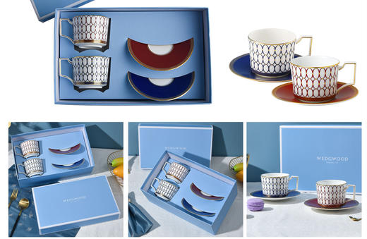 【团购展示】WEDGWOOD玮致活 红粉年华红+金粉年华2杯2碟组盒套装 商品图0