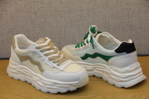 豪行2022年夏季新款22251933透气单网厚底中跟老爹鞋圆头网面女鞋 专柜正品 商品图4