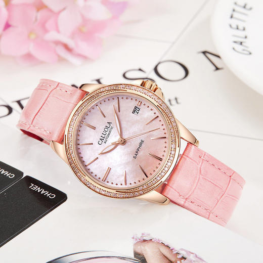 卡罗莱女表机械表女士手表防水时尚款皮带简约腕表 CA1201ML 商品图2