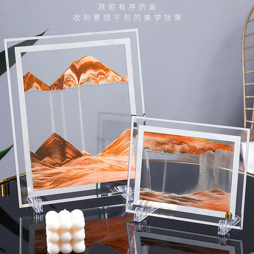 轻奢3D流沙画摆件创意礼品生日解压解闷艺术沙漏家居饰品圆形山水 商品图9