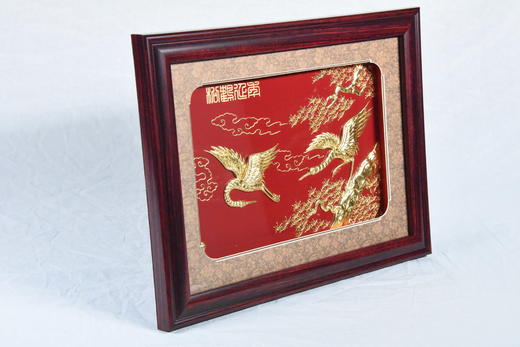 中华老字号牡丹龙凤盘挂件（8英寸红）送礼必备 商品图2