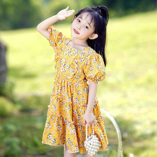 女童碎花泡泡袖连衣裙  DFAK1905 商品图5