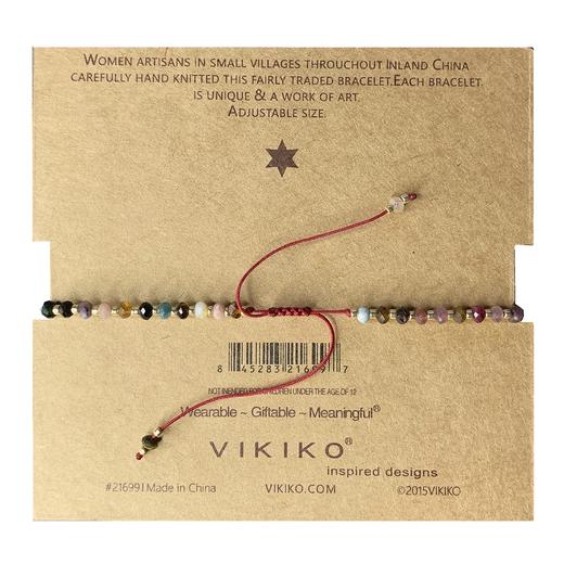 VIKIKO 【碧玺】日本天然宝石极细小红绳手链绳 15-20cm 商品图2