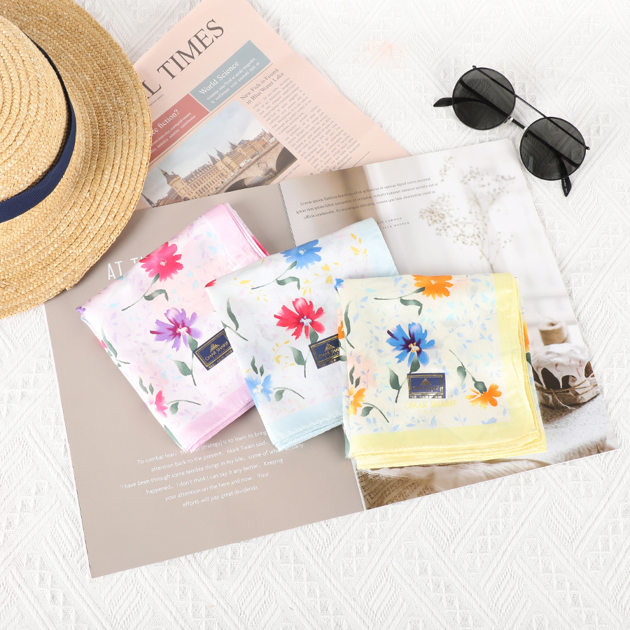 韩国品牌（桑蚕丝棉）印花小方巾 F178 F179 F180 上