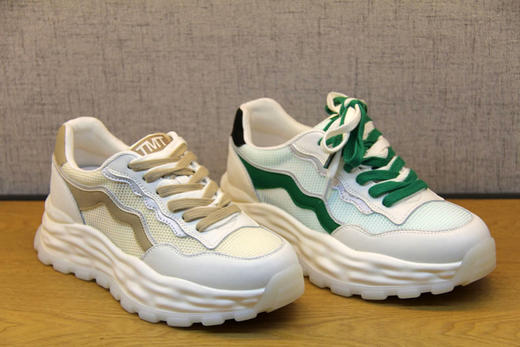 豪行2022年夏季新款22251933透气单网厚底中跟老爹鞋圆头网面女鞋 专柜正品 商品图2