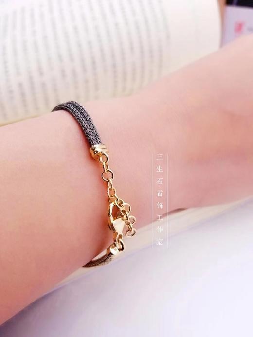 天然巴洛克珍珠·意大利双色设计手链 商品图6