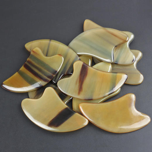 【2件套】加厚款-牛角刮痧板+拨筋棒  眼部面部脸部美容刮痧板D仓 商品图3