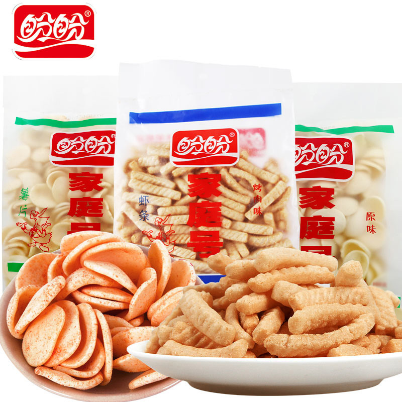 「3袋装！家庭大号装」盼盼家庭号薯片100g原味膨化食品办公室零食散装休闲小吃