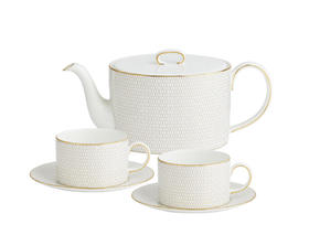 【团购展示】WEDGWOOD玮致活 金色几何一壶两杯两碟套装