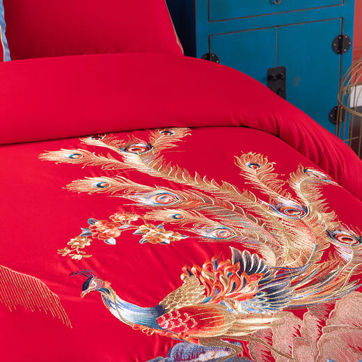 多喜爱 喜玫瑰婚庆新绒棉缎纹床上用品八件套 天地良缘 cs 商品图3