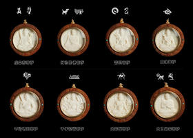 【青山特惠】老山檀八大守护神 运转乾坤 挂件 吊坠s60