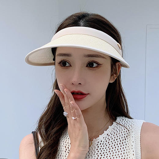 CT-M1703帽子韩国女夏天透气纸布发夹空顶帽大头围适合休闲百搭太阳帽工厂 商品图1