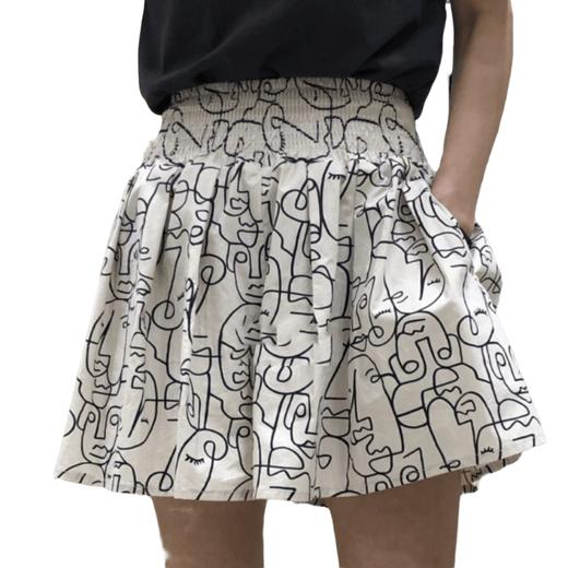 【限时折扣】高腰显瘦百搭宽松休闲裤涂鸦短裙（非质量问题不退不换） 商品图3