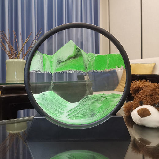 轻奢3D流沙画摆件创意礼品生日解压解闷艺术沙漏家居饰品圆形山水 商品图6