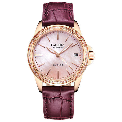 卡罗莱女表机械表女士手表防水时尚款皮带简约腕表 CA1201ML 商品图4