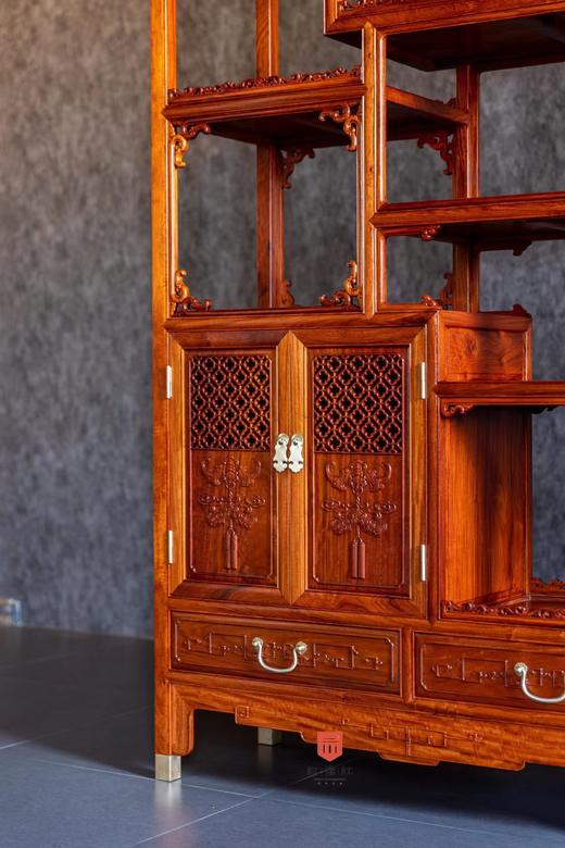 红桥红  家具严选  缅甸花梨（大果紫檀）  【200福庆有余博古架】 商品图5