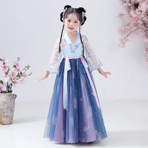 DY-J668儿童汉服古装襦裙新款中国风唐装女孩裙女童连衣裙夏 商品图3