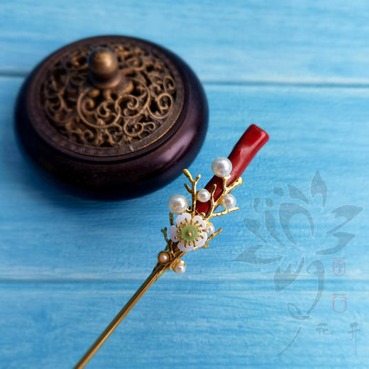 【现货】菡萏花开 梦华录刘亦菲赵盼儿同款 定情珊瑚枝发簪发钗古风汉服发饰 商品图0