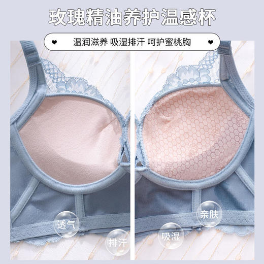 JYZZ玫瑰精油养护调整型内衣薄款收副乳防下垂小胸无钢圈文胸 商品图2