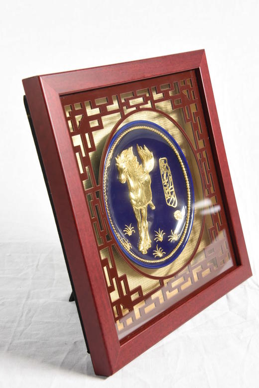 中华老字号马到成功摆件（6英寸蓝釉）送礼必备 商品图1