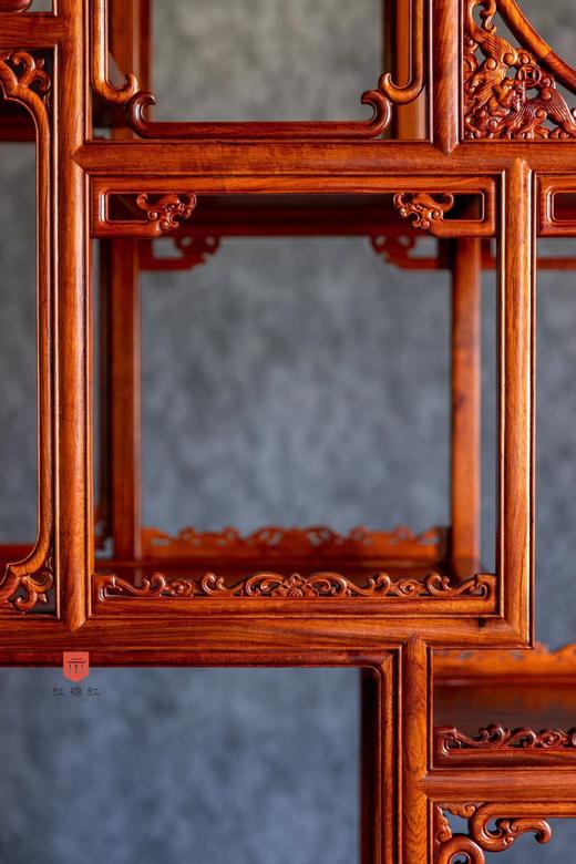 红桥红  家具严选  缅甸花梨（大果紫檀）  【200福庆有余博古架】 商品图3