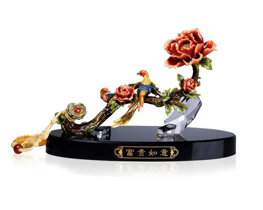 【团购展示】罗比罗丹 富贵如意牡丹水晶摆件（大） 商品图0