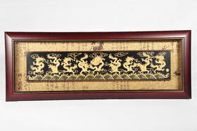 中华老字号蔡氏漆线雕九鹤祥瑞挂屏送礼必备