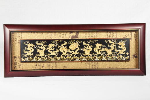 中华老字号蔡氏漆线雕九鹤祥瑞挂屏送礼必备 商品图0