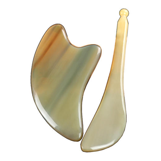 【2件套】加厚款-牛角刮痧板+拨筋棒  眼部面部脸部美容刮痧板D仓 商品图4