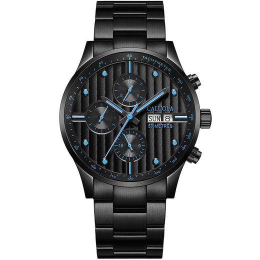 卡罗莱男表全自动机械表皮带黑色钢带男士手表时尚 CA1094M 商品图4