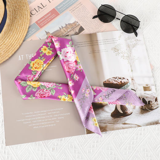 韩国品牌（桑蚕丝棉）印花小方巾 F168 F169 F170 上 商品图2