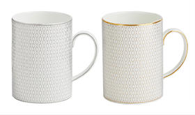 【团购展示】-WEDGWOOD玮致活 白金几何马克杯+金色几何马克杯对杯礼盒