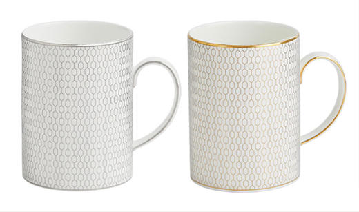 【团购展示】-WEDGWOOD玮致活 白金几何马克杯+金色几何马克杯对杯礼盒 商品图0