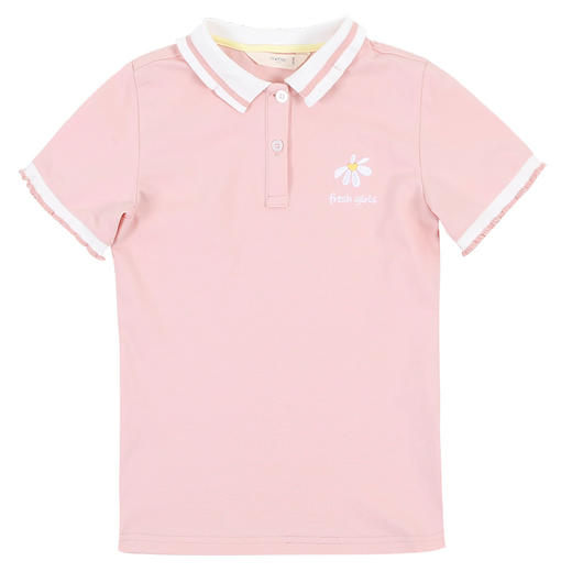 mettekids儿童短袖T恤2022新款女童夏装粉色大童童装洋气时髦上衣 商品图5