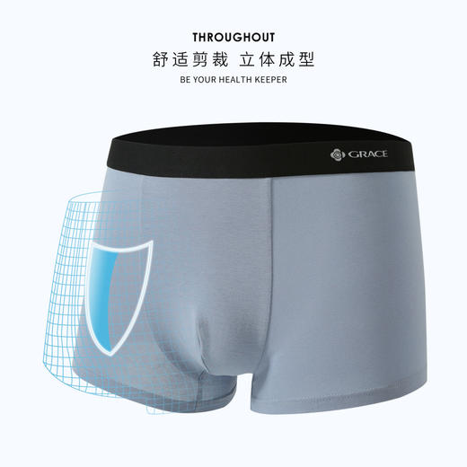 洁丽雅内裤4条/2条装男士透气四角纯棉内裤吸汗宽松青年运动短裤男士内裤 商品图3