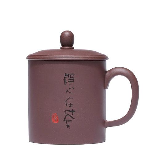 宜兴智慧紫砂杯带过滤茶隔大容量紫泥杯480ml 商品图3