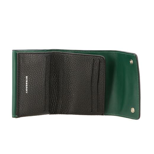 【一】BURBERRY 巴宝莉 女士字母徽标小号皮革折叠钱包票夹 黑色 8005560 A1189 商品图2