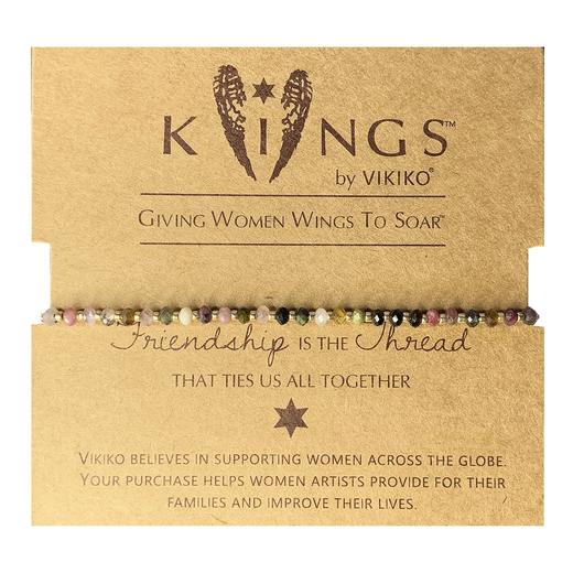 VIKIKO 【碧玺】日本天然宝石极细小红绳手链绳 15-20cm 商品图1