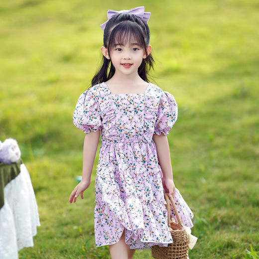 女童碎花泡泡袖连衣裙  DFAK1905 商品图3