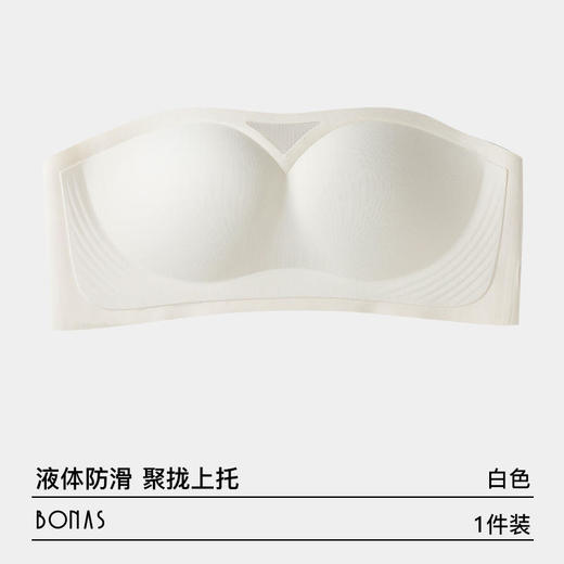 BNS10827新款无肩带防滑小胸无痕防走光抹胸隐形果冻无钢圈文胸 商品图4