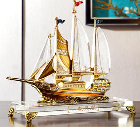 【团购展示】罗比罗丹 一帆风顺水晶玻璃船