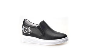 豪麟名鞋奥莱迪嘉女装牛皮革时尚休闲鞋DJXXO22WX211黑色 原价1660元