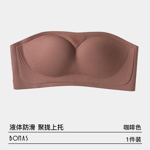 BNS10827新款无肩带防滑小胸无痕防走光抹胸隐形果冻无钢圈文胸 商品图6