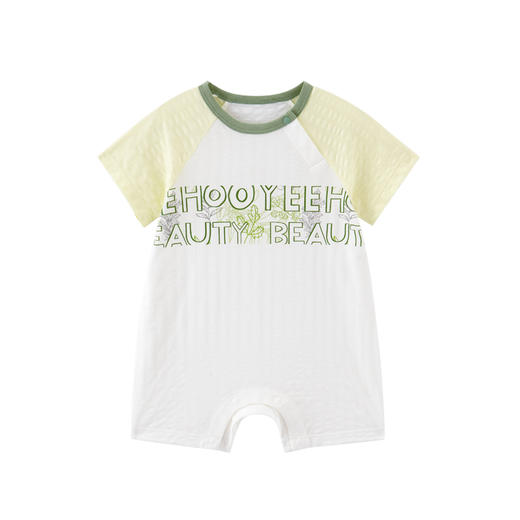 英氏婴幼儿哈衣男童女童短袖连体衣提花爬服年夏季新款童装 商品图4