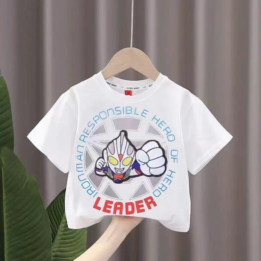 纯棉发光T恤男女短袖宽松上衣奥特曼儿童纯棉上衣轻拍发光亲子装七夕情人节 商品图4