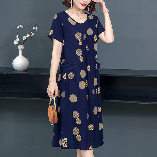 特大码300斤棉绸连衣裙女中长款加肥加大200斤胖妈妈装裙子HS-083 商品图8