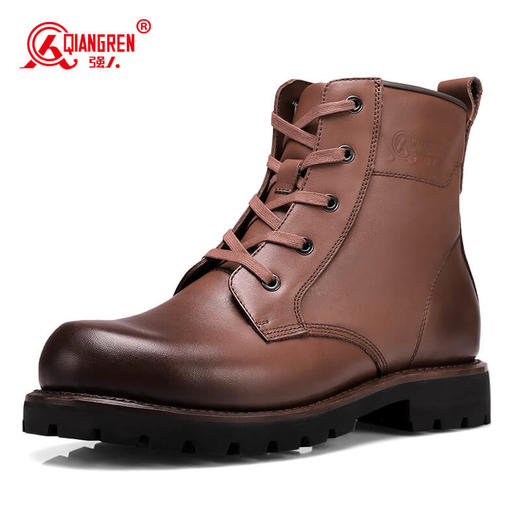 强人3515男靴户外靴百搭耐磨牛皮短靴战训靴固特异单靴 商品图10